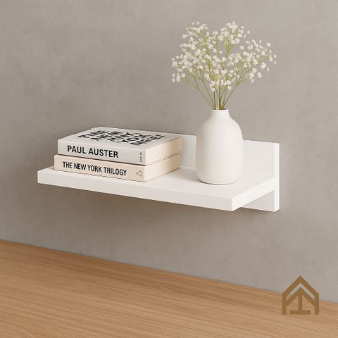 Prateleira T em Mdf 30x10x10 - Branco - Duas Prateleiras