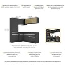 Ver imagem 4 de Cozinha Completa de Canto Veneza Mp2089 Multimóveis Preto/branco + Brinde Jogo de Panelas Tramontina
