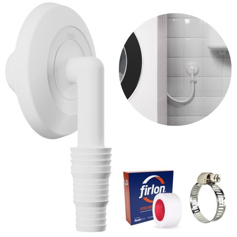 Adaptador para Máquina de Lavar Roupa + Abraçadeira Aço Inox 1" + Fita Veda Rosca