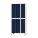 Ver imagem 1 de Armário Roupeiro de Aço para Vestiário 6 Portas Locker Azul Marinho com Chave