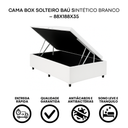 Ver imagem 3 de Cama Box Solteiro Baú Sintético Branco – 88x188x35