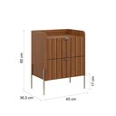 Ver imagem 6 de Mesa de Cabeceira 2 Gavetas Cinamomo Nature Pés Champagne Estilo Moderno