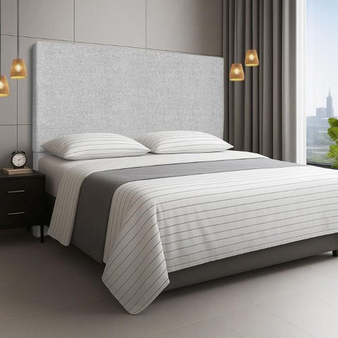Cabeceira Refinada Cama Box Casal King 195 Cm Estofada Revestida em Bouclé Elegante