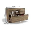 Ver imagem 2 de Módulo Cozinha Maxxi Balcão G746 com 1 Porta e 4 Gavetas sem Tampo 120cm Canela