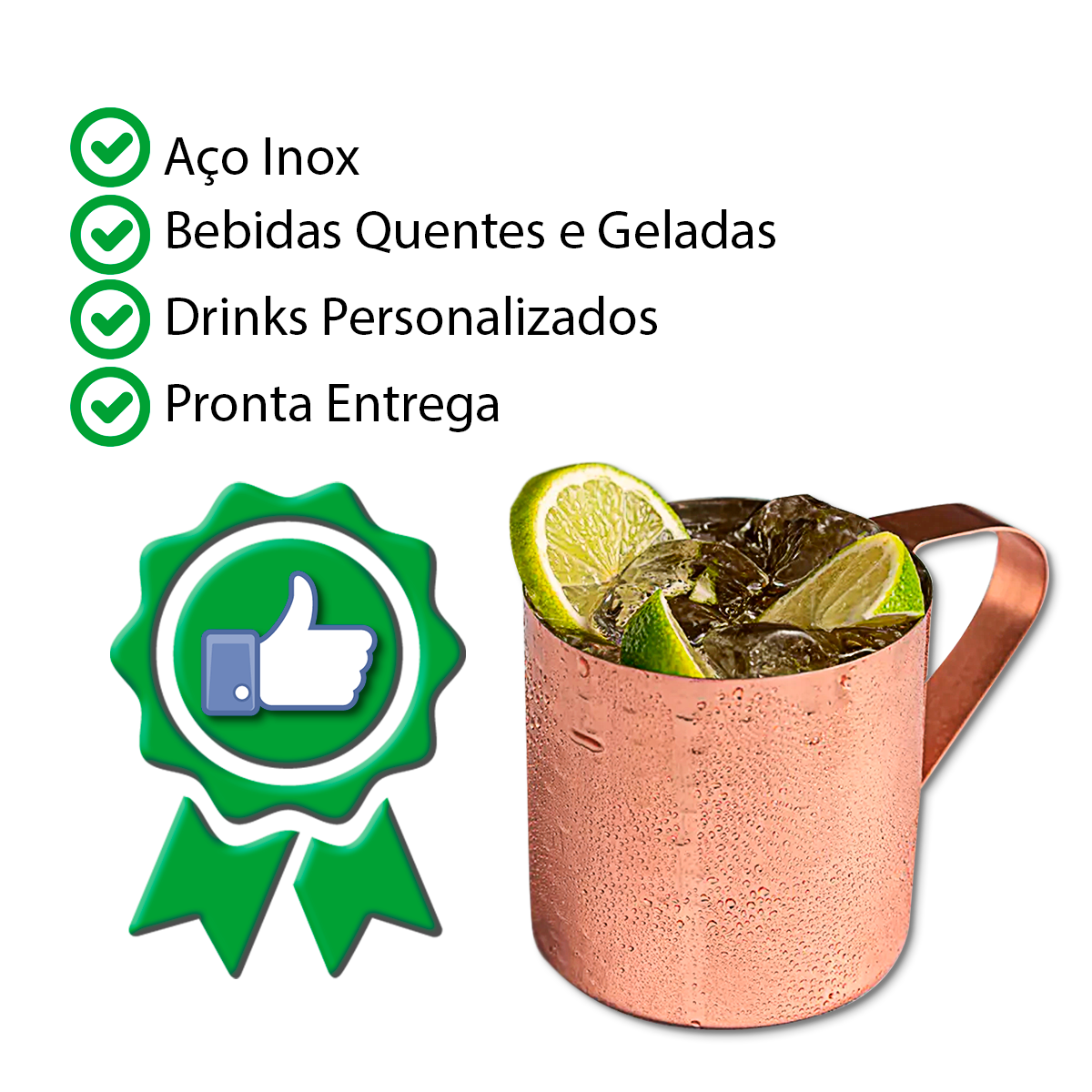 Caneca de Aço Inox 10CM Bebidas Quentes Geladas Retro 650ML - 6