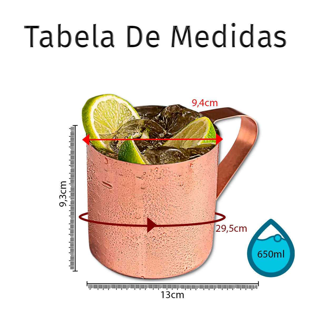 Caneca de Aço Inox 10CM Bebidas Quentes Geladas Retro 650ML - 5
