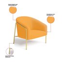 Ver imagem 3 de Poltrona Sala Industrial Alta Dourado Stella Bouclê Mostarda D03 - D’Rossi