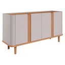 Ver imagem 2 de Aparador Buffet 4 Portas Pés de Madeira Retrô para Sala de Jantar Eva Cimol Móveis Off White/nature