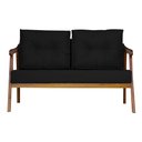 Ver imagem 1 de Namoradeira Vitoria Base Reforçada Luxo Corino Preto