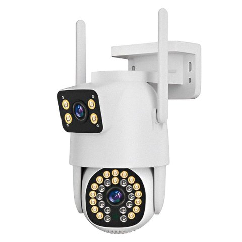 Câmera de Segurança Satellite a-CAM8009D 6MP Wi-Fi Visão Noturna Detecção de Movimento IP66 Branco