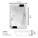 Ver imagem 2 de Banheira Dupla Munique Completa com Hidro em Acrílico - 127v