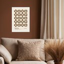 Ver imagem 1 de Quadro Bauhaus Marrom - Flores 33x24cm:moldura Preta