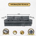 Ver imagem 3 de Sofá Fusion 3.30m Elétrico com Usb e Vibro Massagem - Chumbo