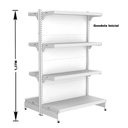 Ver imagem 2 de Gondola Centro 137 Fit Ate 2 Metros Branco 16 Bandeja Sp Etiqueta