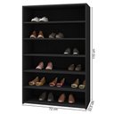 Ver imagem 3 de Kit 04 Armários Multiuso Sapateira 5 Prateleiras Preto