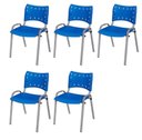 Ver imagem 2 de Cadeira Iso Base Cinza Escola, Escritório Azul Kit 5 Un
