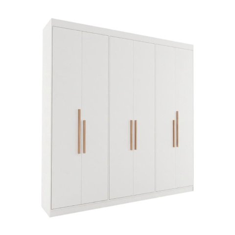 Guarda-roupa Casal 6 Portas 2 Gavetas 206cm Multimóveis Cr35456 Branco Ártico