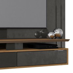 Home Suspenso Chile Grafite Perolizado/Freijó para TV até 55” - Móveis Leão - 4 Home Suspenso Chile Grafite Perolizado/Freijó para TV até 55” - Móveis Leão - 4