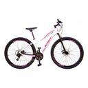 Ver imagem 1 de Bicicleta Feminina Aro 29 Ksw Mwza 24v Câmbios Shimano Garfo Suspensão Branco-pink-violeta 17