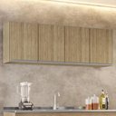 Ver imagem 1 de Armário de Cozinha Aéreo 160cm com 4 Portas Nevada Castanho - Lumil