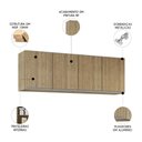 Ver imagem 3 de Armário de Cozinha Aéreo 160cm com 4 Portas Nevada Castanho - Lumil