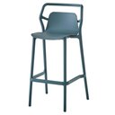 Ver imagem 6 de Kit 4 Banquetas Empilháveis Enjoy Assento Plástico Base Fixa com Encosto Azul Rivatti Móveis