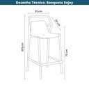 Ver imagem 2 de Kit 4 Banquetas Empilháveis Enjoy Assento Plástico Base Fixa com Encosto Azul Rivatti Móveis