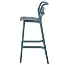 Ver imagem 4 de Kit 4 Banquetas Empilháveis Enjoy Assento Plástico Base Fixa com Encosto Azul Rivatti Móveis