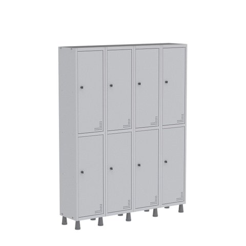 Armário Locker Guarda Volume Aço Light 8 Portas 138x179,5cm Cinza