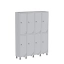 Ver imagem 1 de Armário Locker Guarda Volume Aço Light 8 Portas 138x179,5cm Cinza