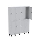 Ver imagem 3 de Armário Locker Guarda Volume Aço Light 8 Portas 138x179,5cm Cinza