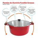 Ver imagem 3 de Conjunto De Panelas Caçarolas Cava 5 Peças Tampa De Vidro Vermelha