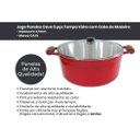 Ver imagem 4 de Conjunto De Panelas Caçarolas Cava 5 Peças Tampa De Vidro Vermelha