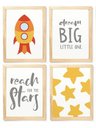 Ver imagem 1 de Kit Quadro Foguete Estrela Decorativo Infantil Quarto Criança Bebê Enxoval