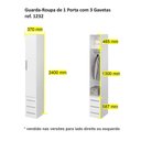 Ver imagem 3 de Guarda-Roupa De 1 Porta Com Gavetinhas 1232 Direito Castanho