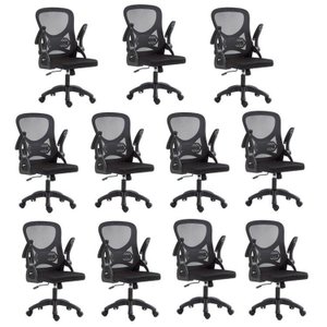 Kit com 10 Cadeira Escritório Diretor Office Columbus com Tela Mesh