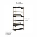 Ver imagem 7 de Estante 180 Cm 6 Prateleiras Palhinha Pé Metal Dourado Nero