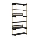 Ver imagem 5 de Estante 180 cm 6 Prateleiras Palhinha Pé Metal Dourado Nero Preto