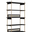 Ver imagem 6 de Estante 180 cm 6 Prateleiras Palhinha Pé Metal Dourado Nero Preto