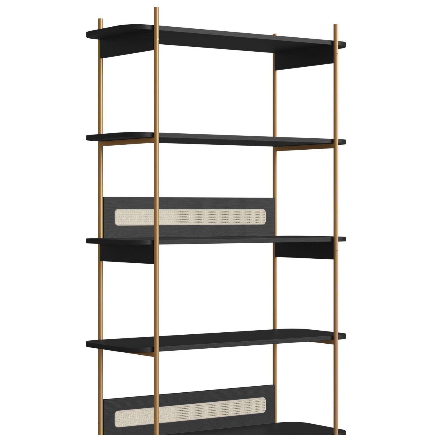 Estante 180 Cm 6 Prateleiras Palhinha Pé Metal Dourado Nero - 6