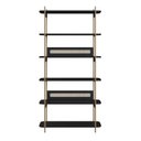 Ver imagem 3 de Estante 180 cm 6 Prateleiras Palhinha Pé Metal Dourado Nero Preto