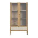 Ver imagem 2 de Cristaleira 2 Portas Vidro 1 Gaveta 83cm Palhinha Pé Madeira