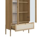 Ver imagem 6 de Cristaleira 2 Portas Vidro 1 Gaveta 83cm Palhinha Pé Madeira Bege/Hanover