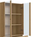 Ver imagem 7 de Cristaleira 2 Portas Vidro 1 Gaveta 83cm Palhinha Pé Madeira