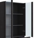 Ver imagem 6 de Cristaleira 2 Portas Vidro 1 Gaveta 83cm Palhinha Pé Madeira Preto/Nero