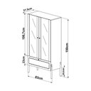 Ver mais imagens de Cristaleira 2 Portas Vidro 1 Gaveta 83cm Palhinha Pé Madeira