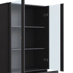 Cristaleira 2 Portas Vidro 1 Gaveta 83cm Palhinha Pé Madeira - 6
