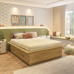 Cama Infantil Casal com 4 Gavetas Gades Yescasa - 1