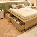 Ver mais imagens de Cama Infantil Casal/Queen com 4 Gavetas Gades Yescasa Marrom/Freijó