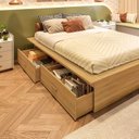 Ver mais imagens de Cama Infantil Casal/Queen com 4 Gavetas Gades Yescasa Marrom/Freijó